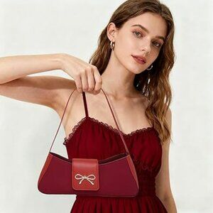 Y2K Hobo Shoulder Bag Women Purse Handbag Coquette Bow Purse Red Clutch Classy